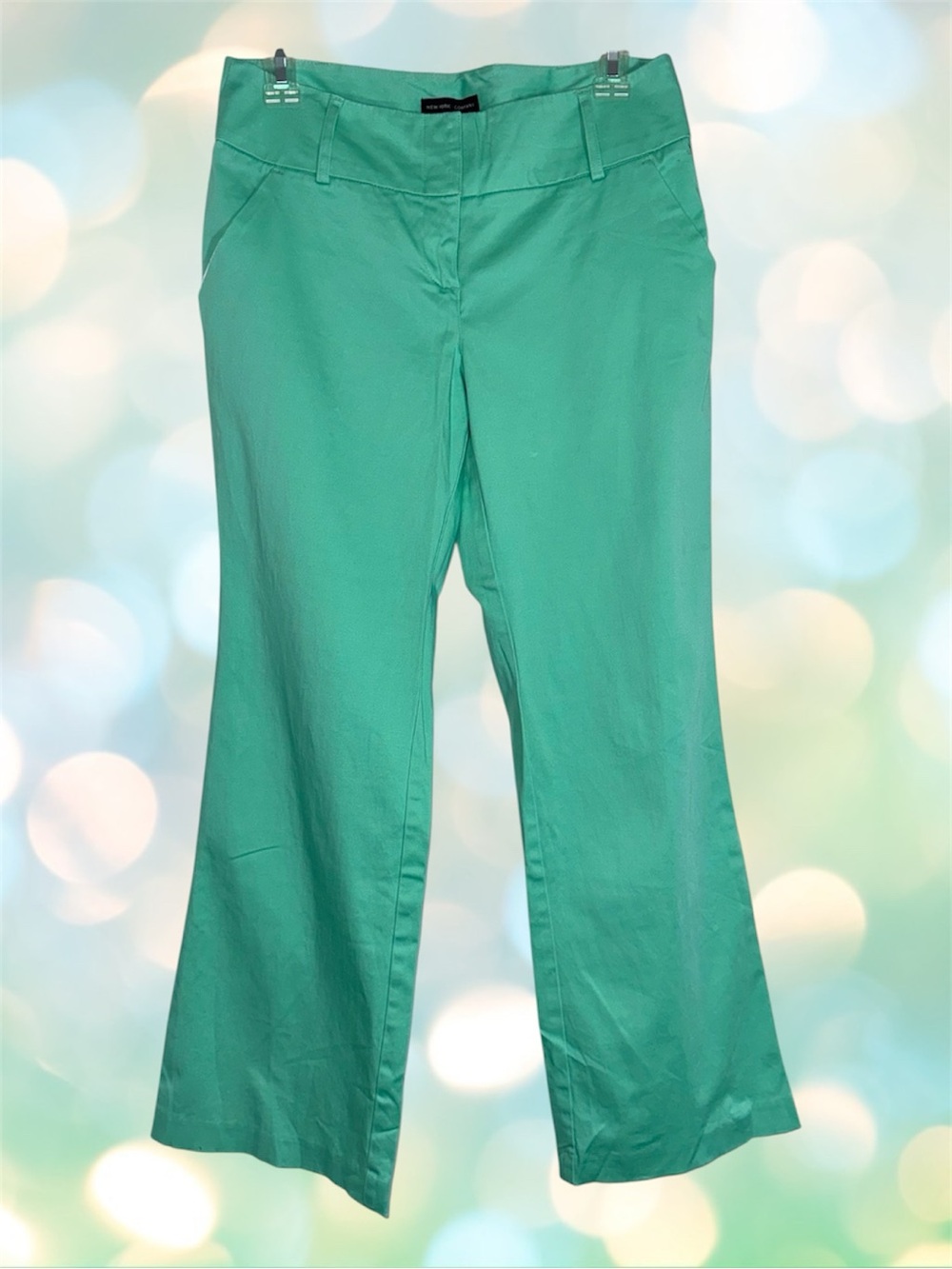 New York & Company Sea Green Boot Cut Low Rise Casual Dress Pants size 6